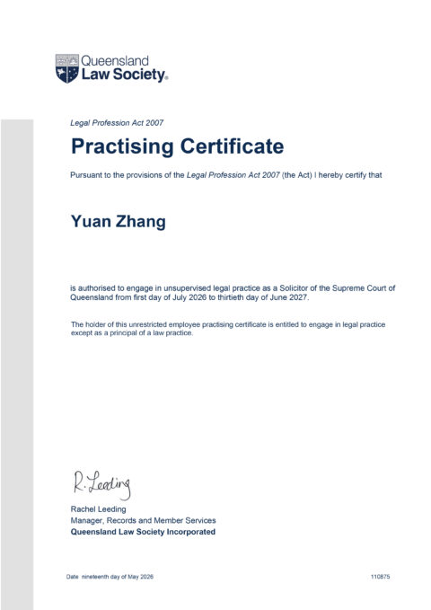 Law Society 2027 - YUAN ZHANG